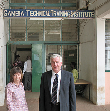 John & Belinda Outside the Gambia Technical Training Institute