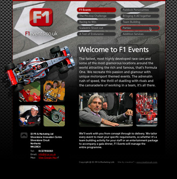 ID PR & Marketing F1 Events Website Overview