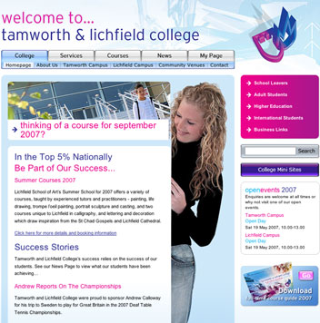 Tamworth & Lichfield College Tamworth & Lichfield College Website Homepage